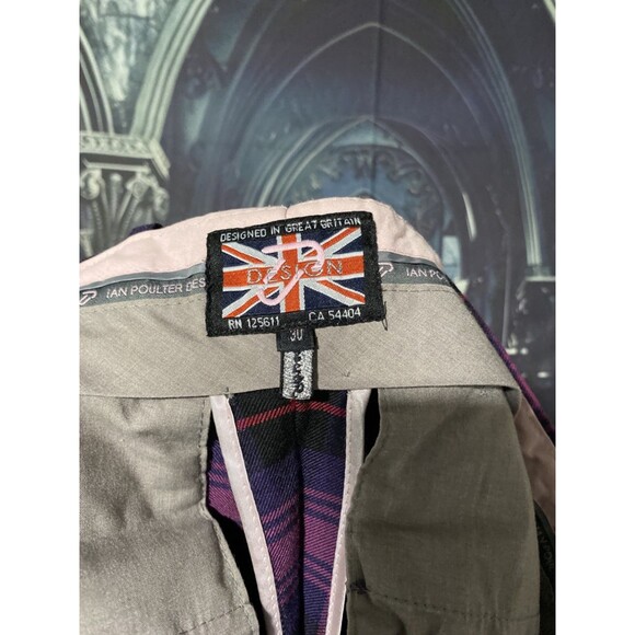 Ian Poulter IJP Men’s Golf Design Pants Trousers Cuffed Wool/Poly Blend Plaid UK - Picture 3 of 6